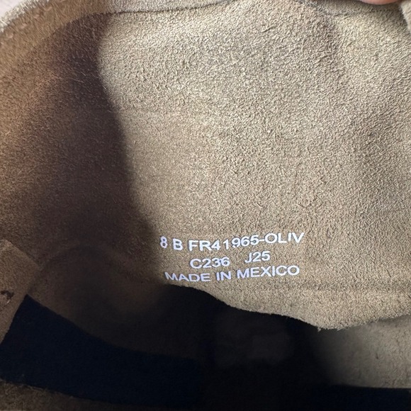 Frye Campus 12R Slouch Suede Boots Olive Mid Calf Block Heel Women's 8 Boho - Picture 9 of 10